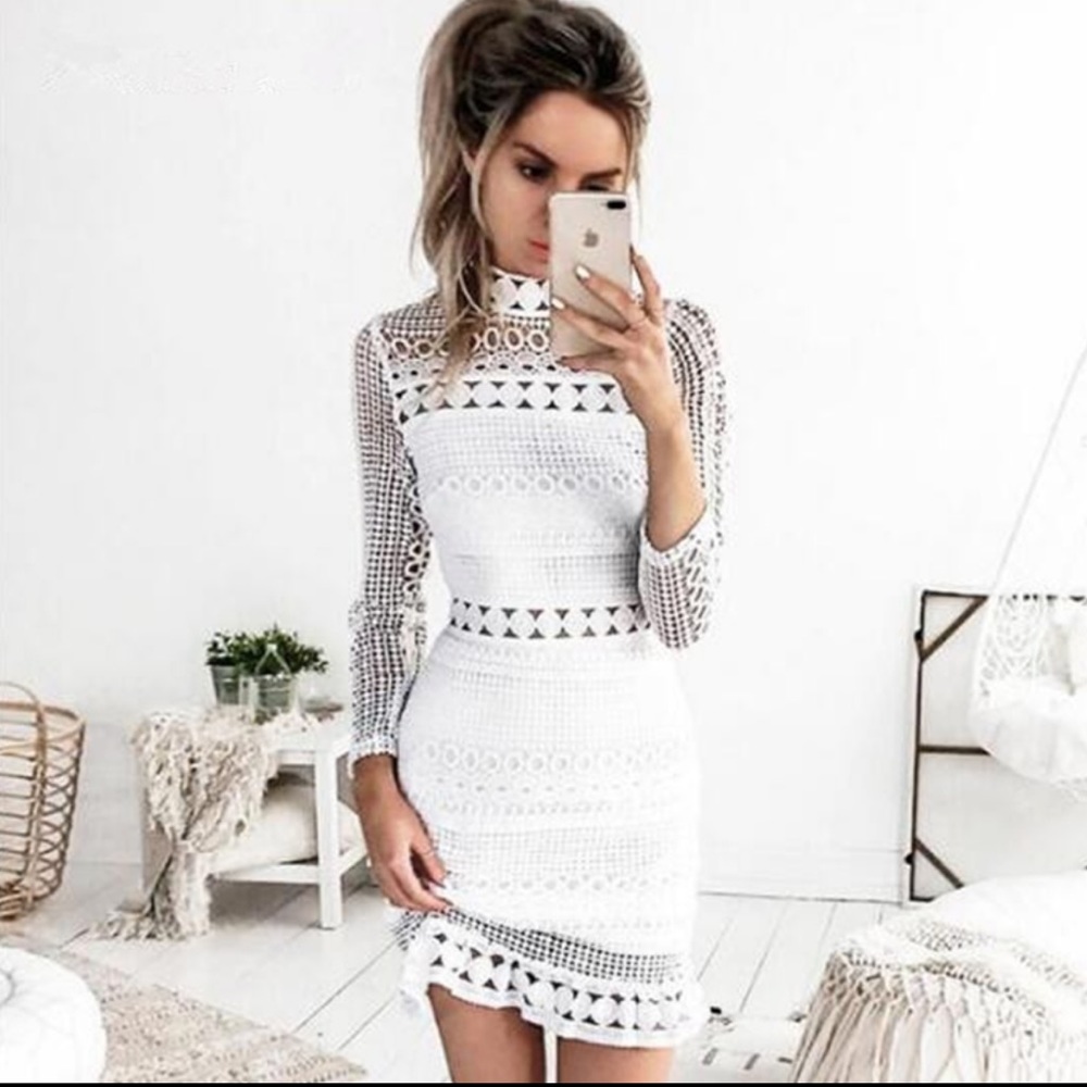 Hollow out lace dress